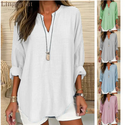 2026 Cross-Border Foreign Trade European And American Ebay Amazon Wish Popular Women’S Autumn And Winter V-Neck Cotton