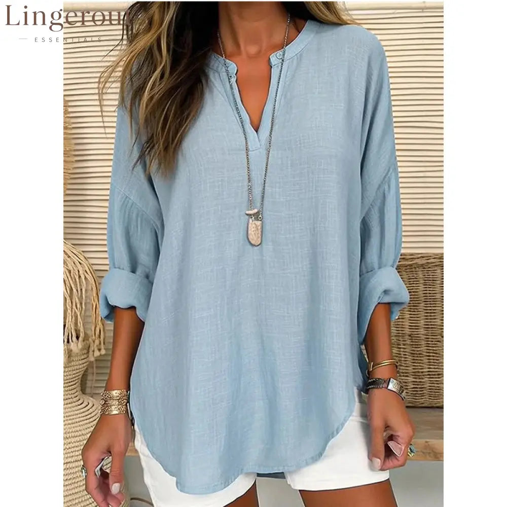 2026 Cross-Border Foreign Trade European And American Ebay Amazon Wish Popular Women’S Autumn And Winter V-Neck Cotton