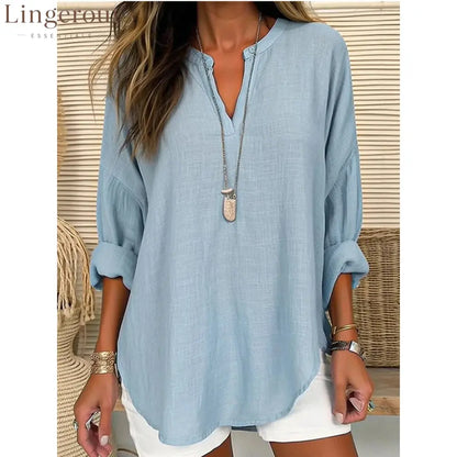 2026 Cross-Border Foreign Trade European And American Ebay Amazon Wish Popular Women’S Autumn And Winter V-Neck Cotton