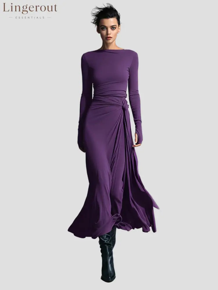 Liora Wrap Maxi Dress - Purple / S