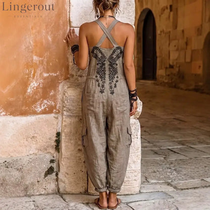 Loose Cargo Jumpsuit with Pockets