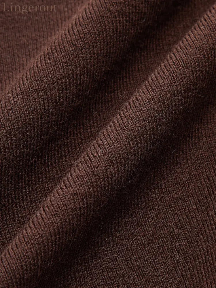 Metal Detail V-Neck Wool Blend Sweater