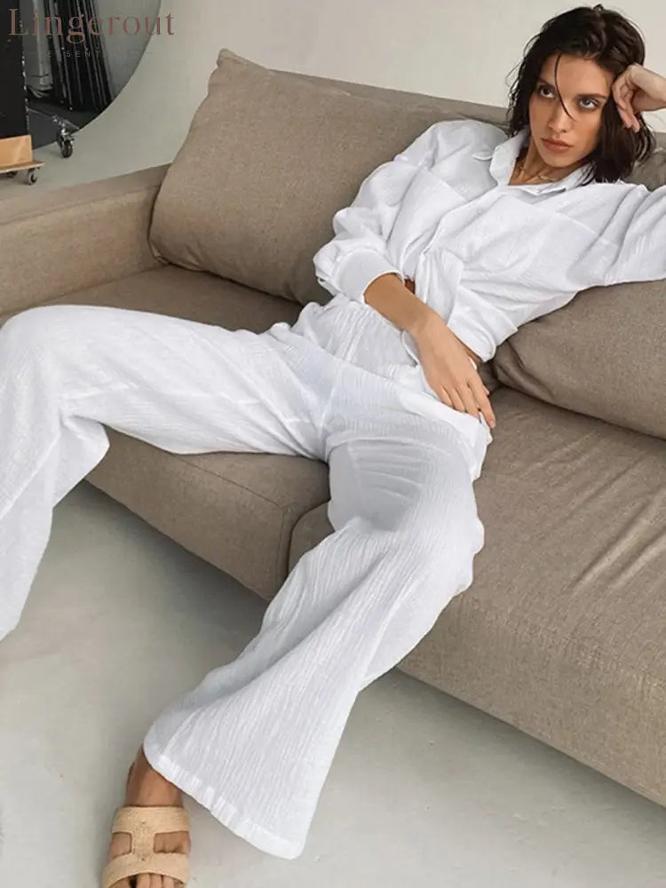 Minimalist Cotton Two Piece Pants Set