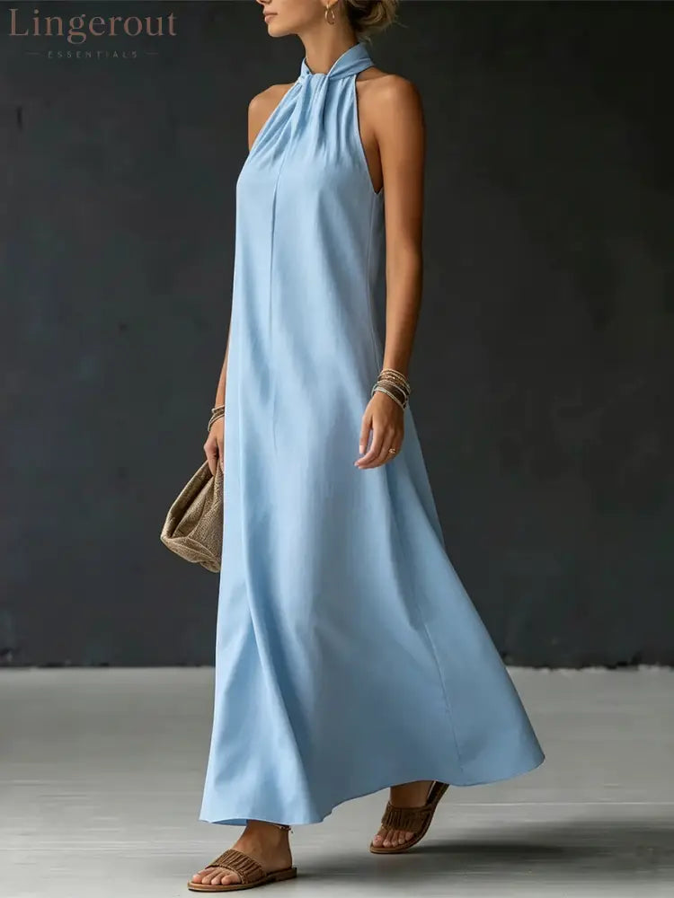 Minimalist & Elegant Halter Maxi Dress