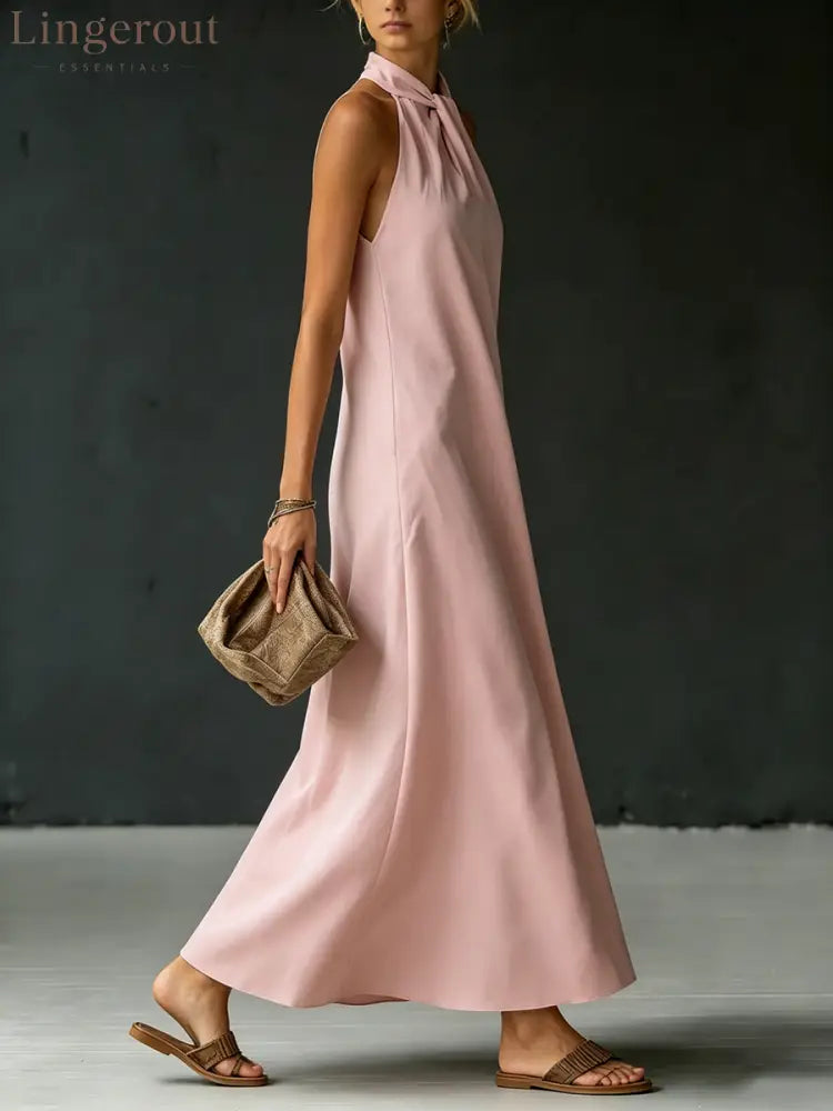 Minimalist & Elegant Halter Maxi Dress