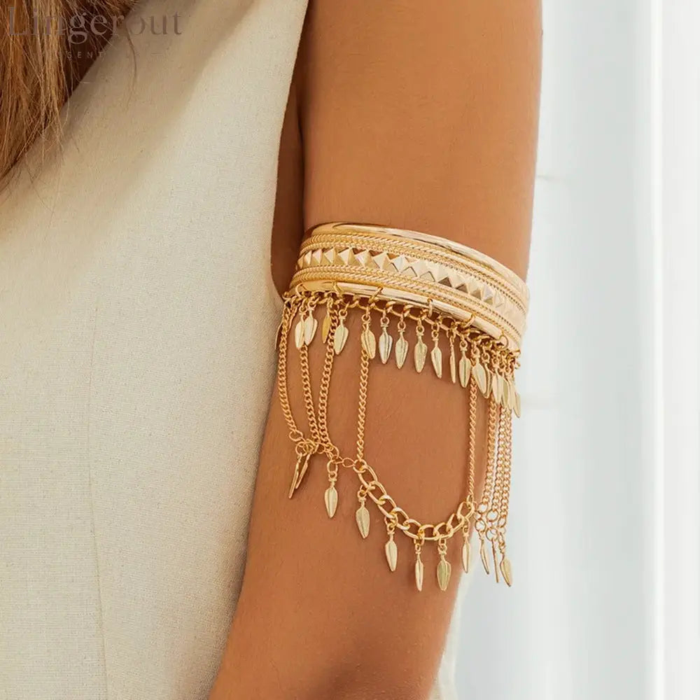 New Fashion Women’s Minimal Versatile Casual Street Style Leaf Coin Tassel Chain Linked Bracelet