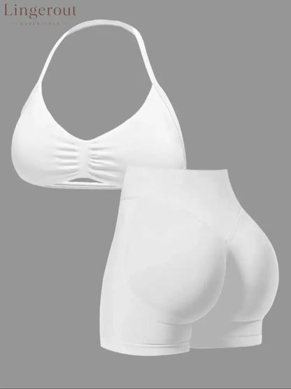 New Women’s Sporty Yoga Set High-Waist Tight-Fitting Shorts and Tank Top