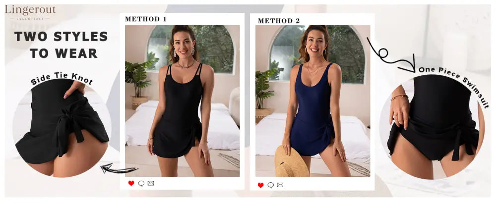 One Piece Tummy Control Tie Knot Swimsuits