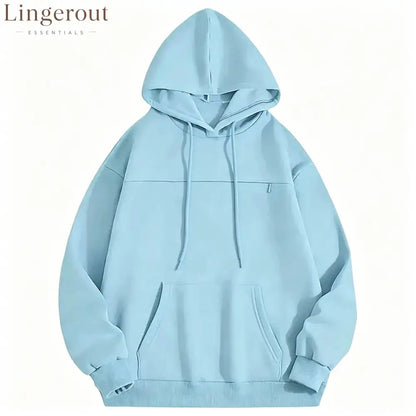 Oversized Chest Pocket Hoodie - Light blue / S