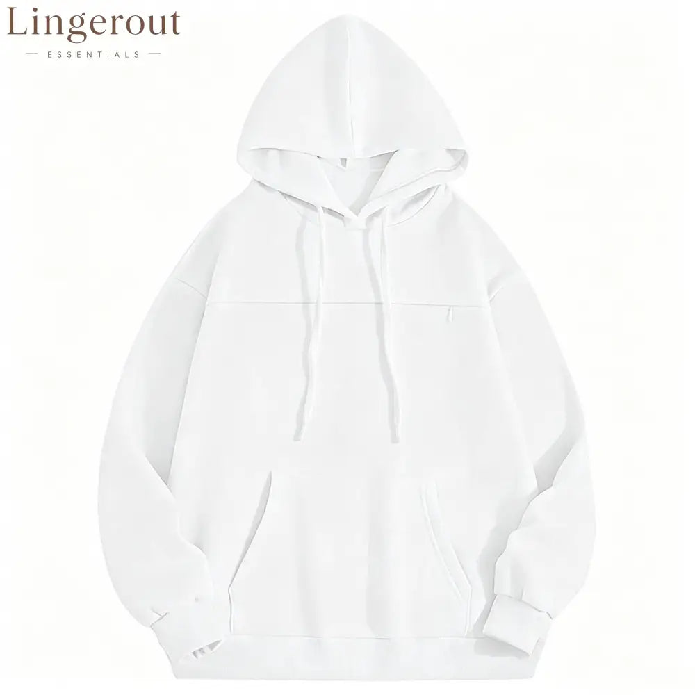 Oversized Chest Pocket Hoodie - White / S