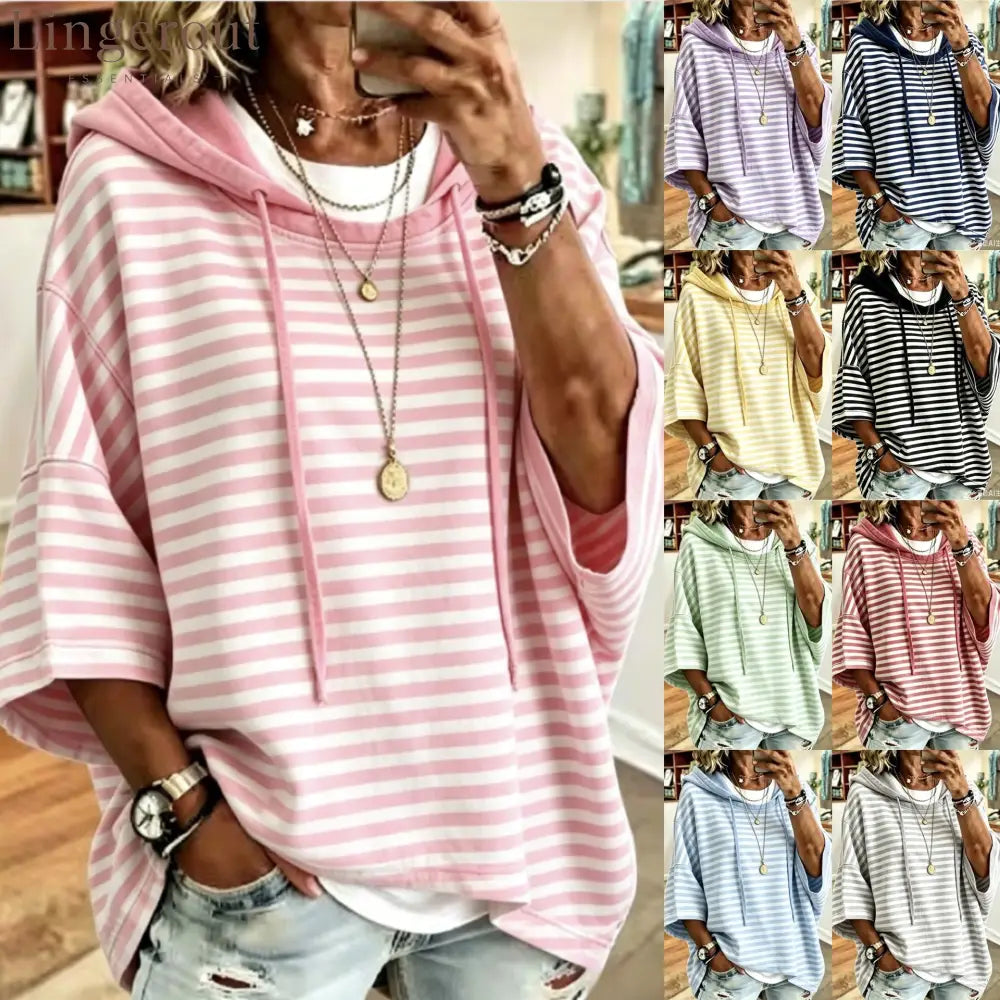 Oversized Striped Hoodie