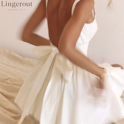 Romantic Simple Bow Mini Dress