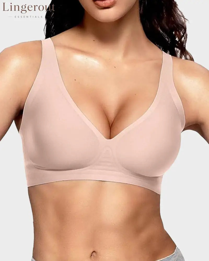 Seamless Deep V Push-Up Wireless Bra Truekind Convertible Strapless Bandeau Bra with Wireless Comfort Anti-Slip Grip &