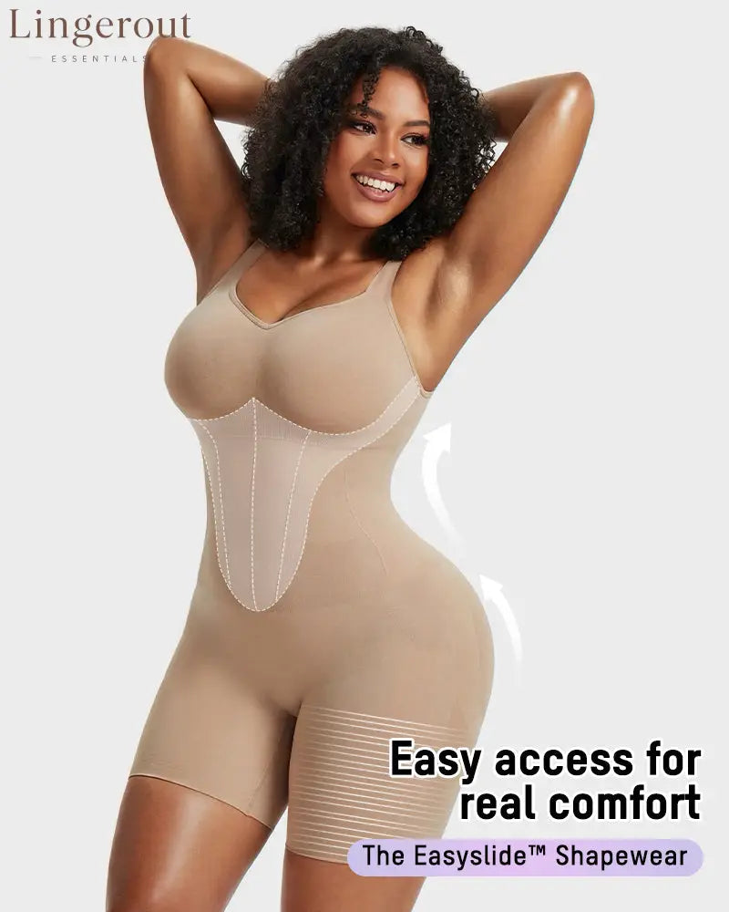 Seamless Tummy Control Shapewear Bodysuit | Butt Lifting High Compression Body Shaper Shorts