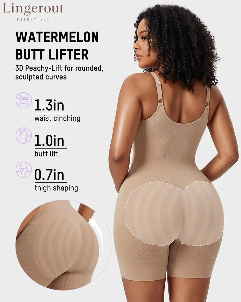 Seamless Tummy Control Shapewear Bodysuit | Butt Lifting High Compression Body Shaper Shorts