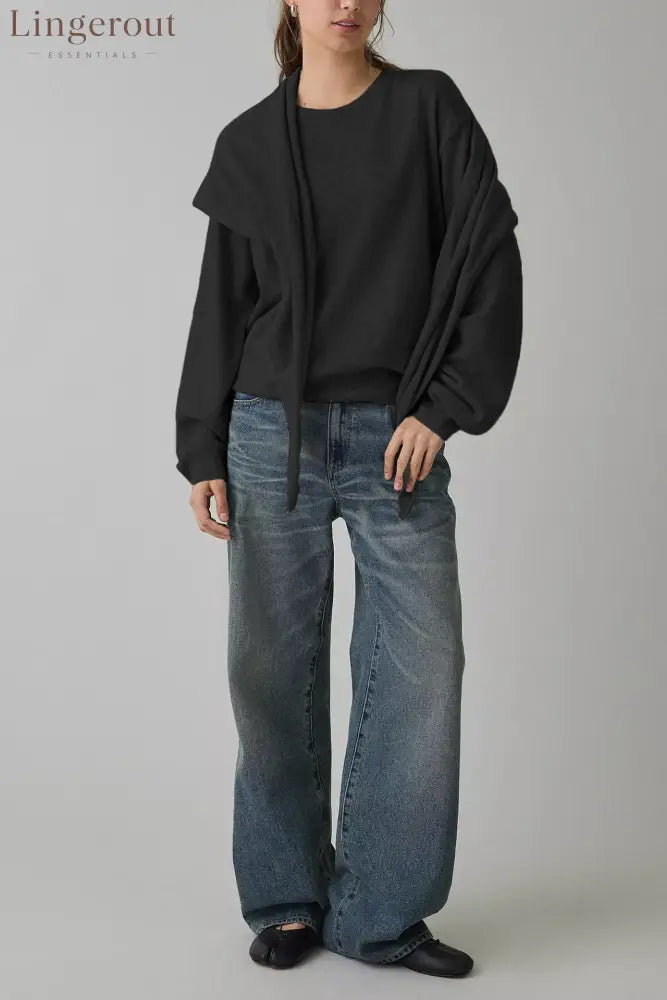 Aliexpress European And American Style Amazon Best Selling Cross-Border Sweater With Shawl Autumn And Winter Round Neck