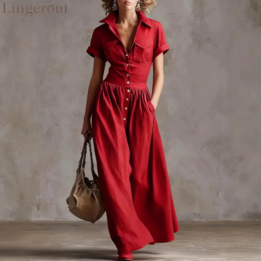 Shirt‑Style Maxi Shirt Dress