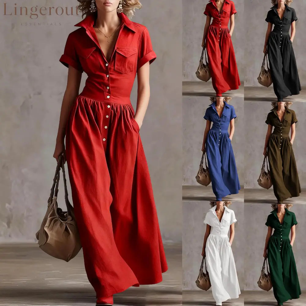 Shirt‑Style Maxi Shirt Dress