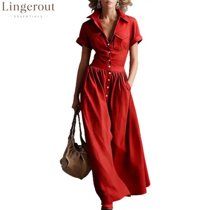 Shirt‑Style Maxi Shirt Dress