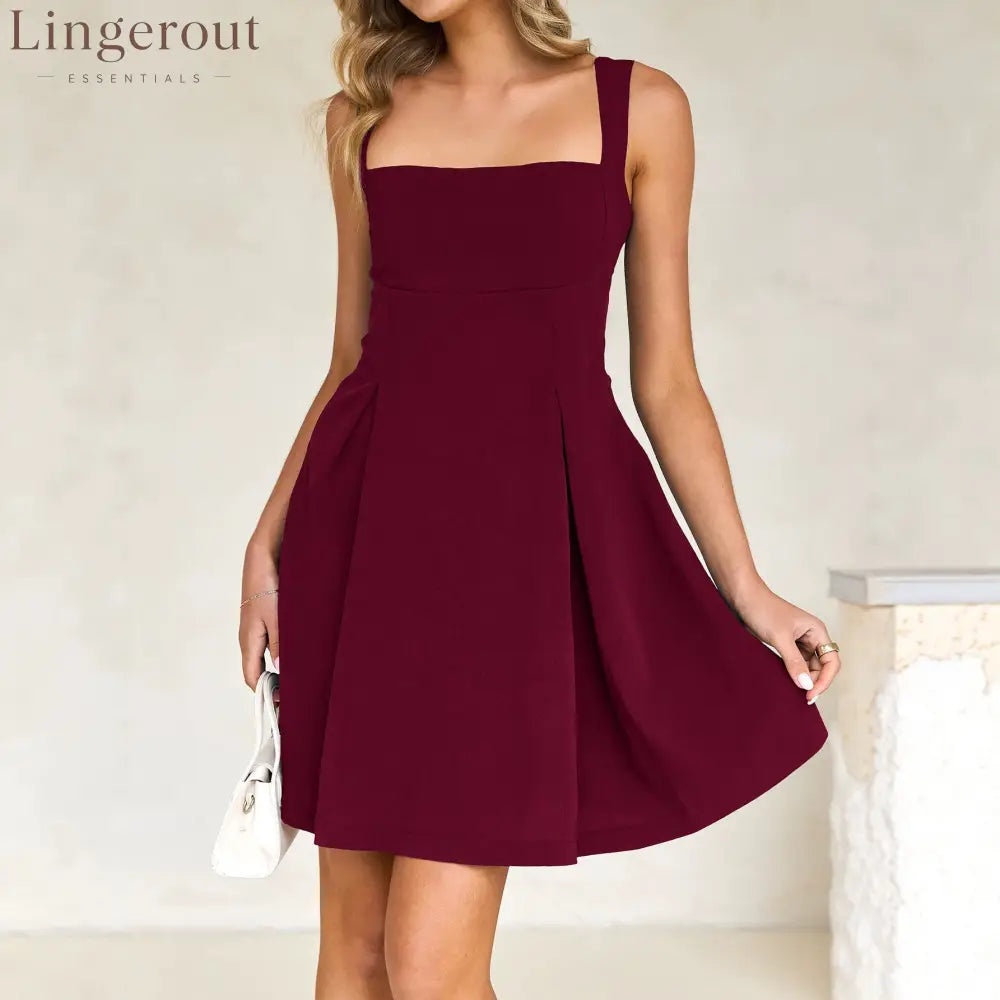 Short Sleeveless Party Dress with Back Bow