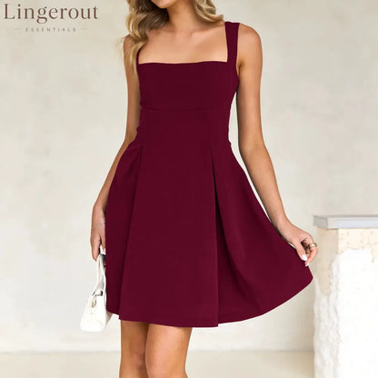 Short Sleeveless Party Dress with Back Bow