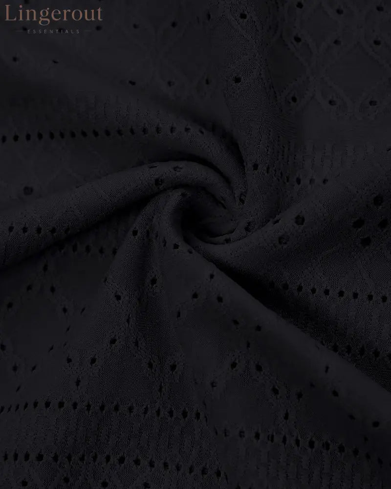Sleeveless Ruched Cinched Waist Draped Bandeau Dress Eyelet Embroidery Slit Asymmetrical Hem Vacation Dress
