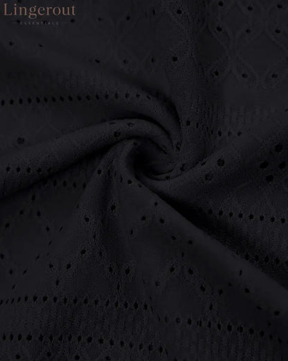 Sleeveless Ruched Cinched Waist Draped Bandeau Dress Eyelet Embroidery Slit Asymmetrical Hem Vacation Dress