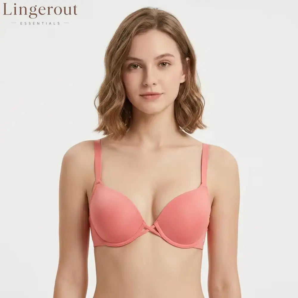 Smooth Crisscross Underwire Push Up T-Shirt Bra - Red / 70B