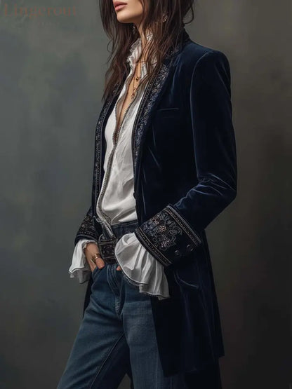 Solid Color Plain Elegant Vintage Classic Long Sleeve Long Tops