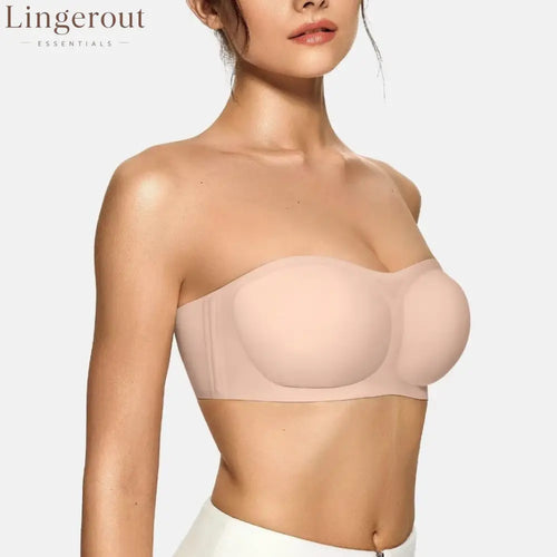 Strapless Wireless Bandeau Bra Non-Slip Jelly Support Seamless Tube Top Bra Invisible Under Dress Everyday Bralette for