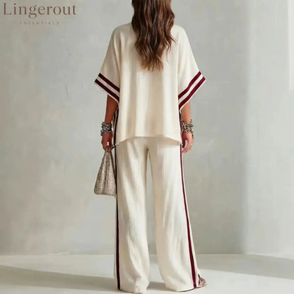 Striped Linen-Blend Two-Piece Set