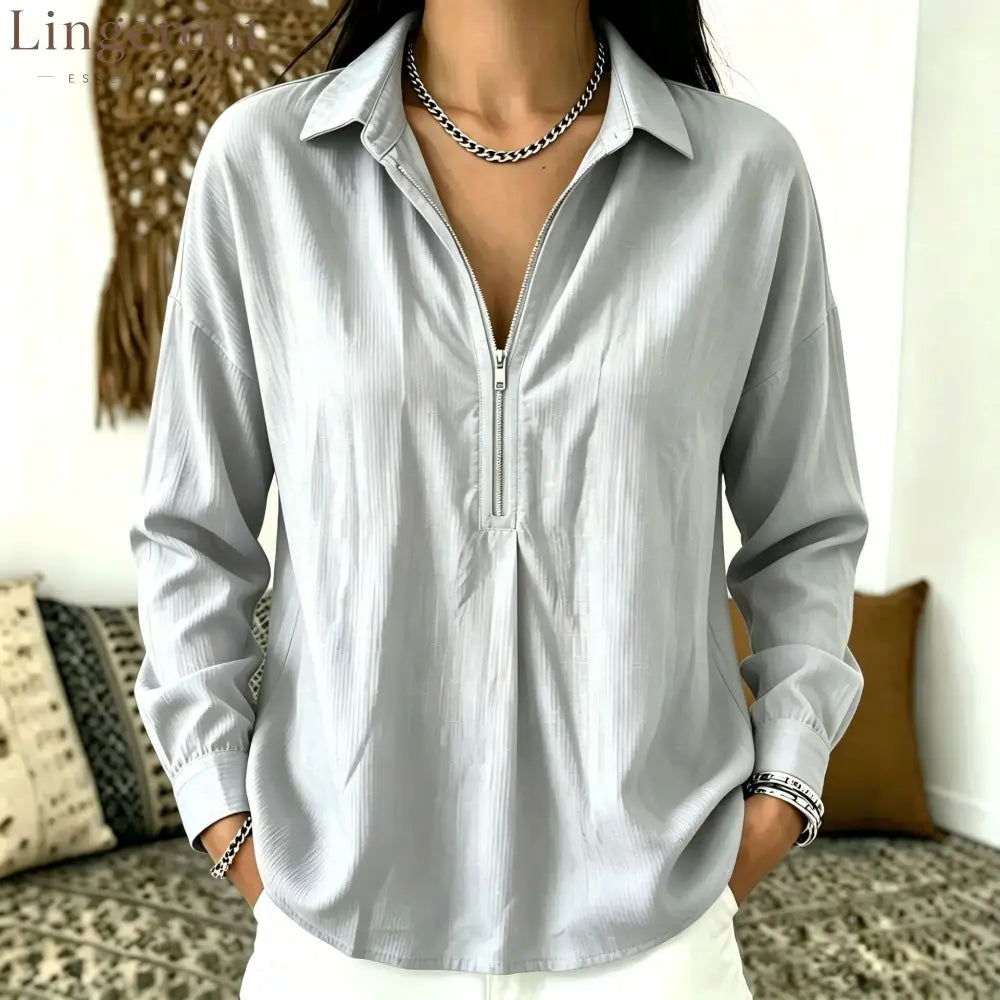 2026 Autumn European And American Cross-Border New Casual Texture Loose Lapel Relaxed Retro Corduroy Long-Sleeved Top