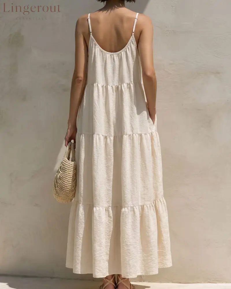 Curvvvy™ Boho Tiered Maxi Dress Flowy Strappy