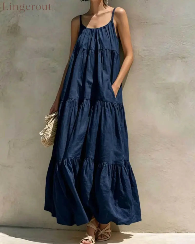 Curvvvy™ Boho Tiered Maxi Dress Flowy Strappy