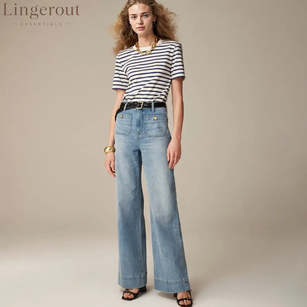 Tummy Control Sailor Wide Leg Trouser