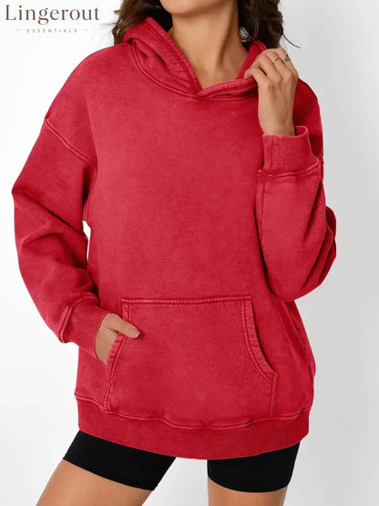 Unisex Casual Oversized Acid Wash Tops Hoodie Pullover