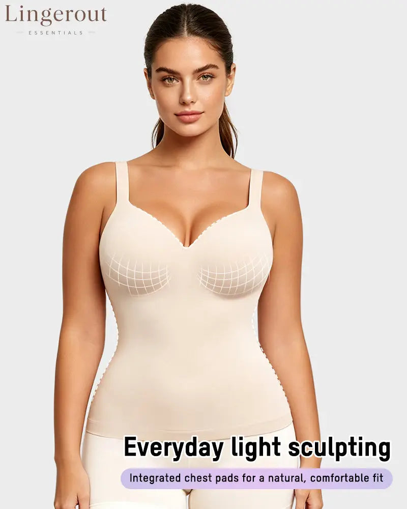 V-Neck Built-In Bra Shaping Cami