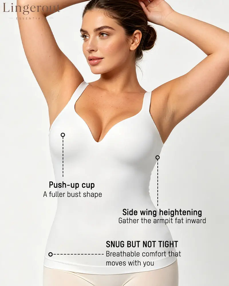 V-Neck Built-In Bra Shaping Cami