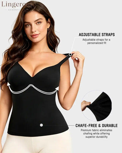 V-Neck Built-In Bra Shaping Cami
