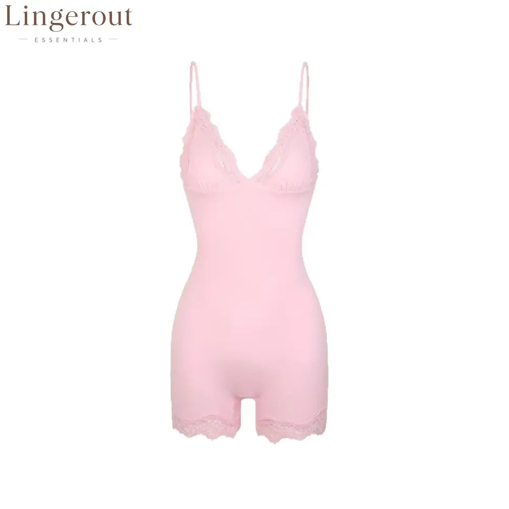Wireless Lace V-Neck Shaping Bodysuit
