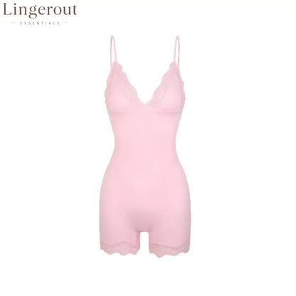 Wireless Lace V-Neck Shaping Bodysuit