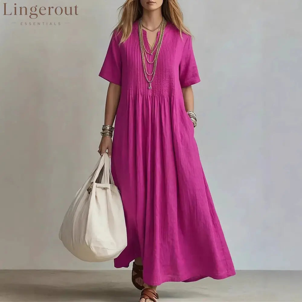 Women’s Casual Loose Short Sleeve Maxi Dress