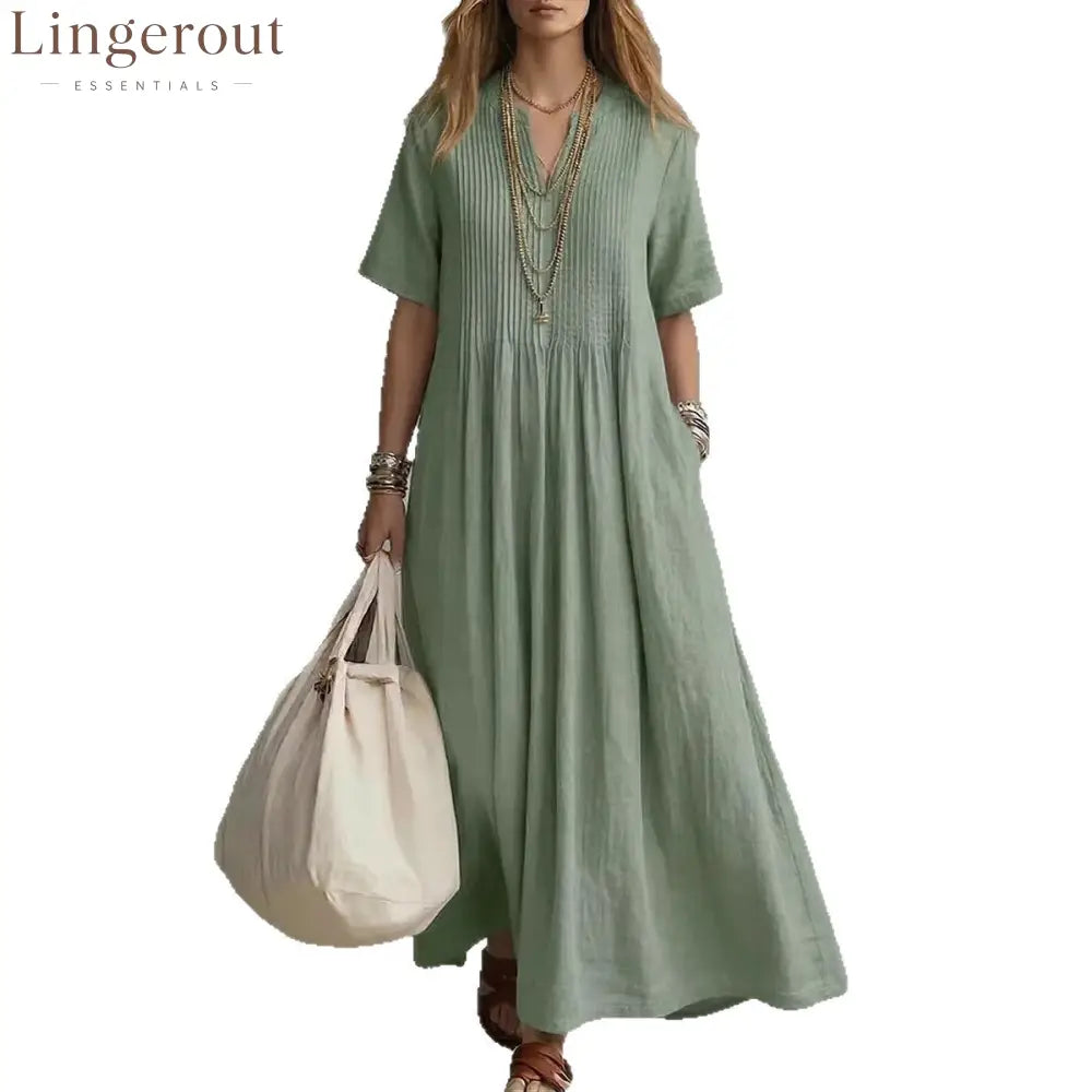 Women’s Casual Loose Short Sleeve Maxi Dress