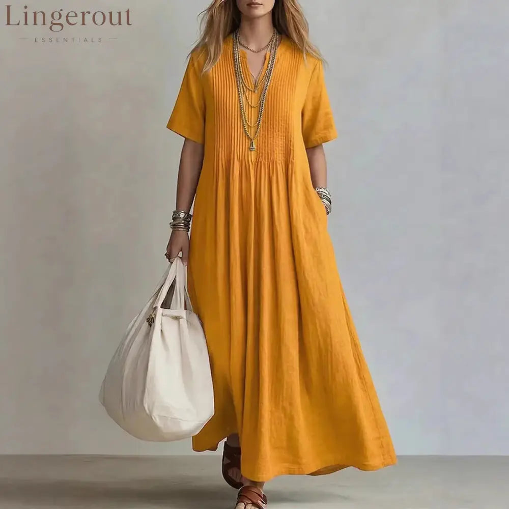 Women’s Casual Loose Short Sleeve Maxi Dress