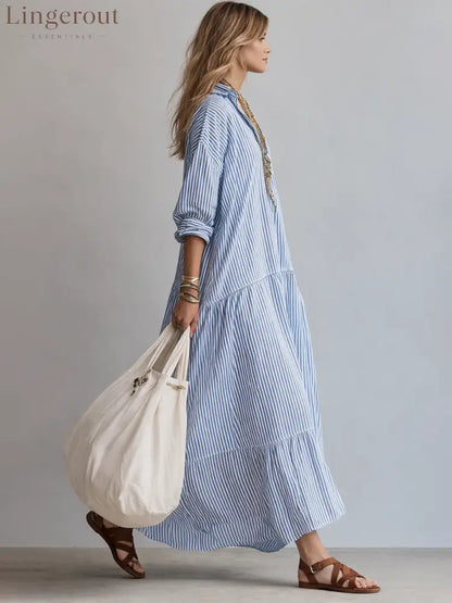 Women’s Casual Striped Loose-fitting Dress