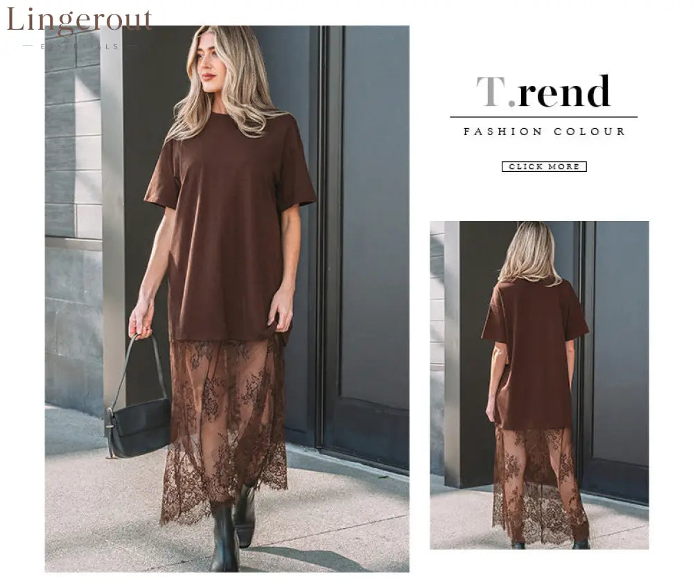 Women’s Loose-fit Lace Patchwork Dress