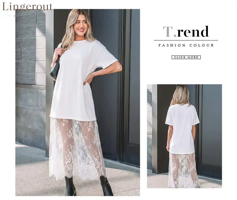 Women’s Loose-fit Lace Patchwork Dress