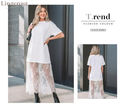 Women’s Loose-fit Lace Patchwork Dress