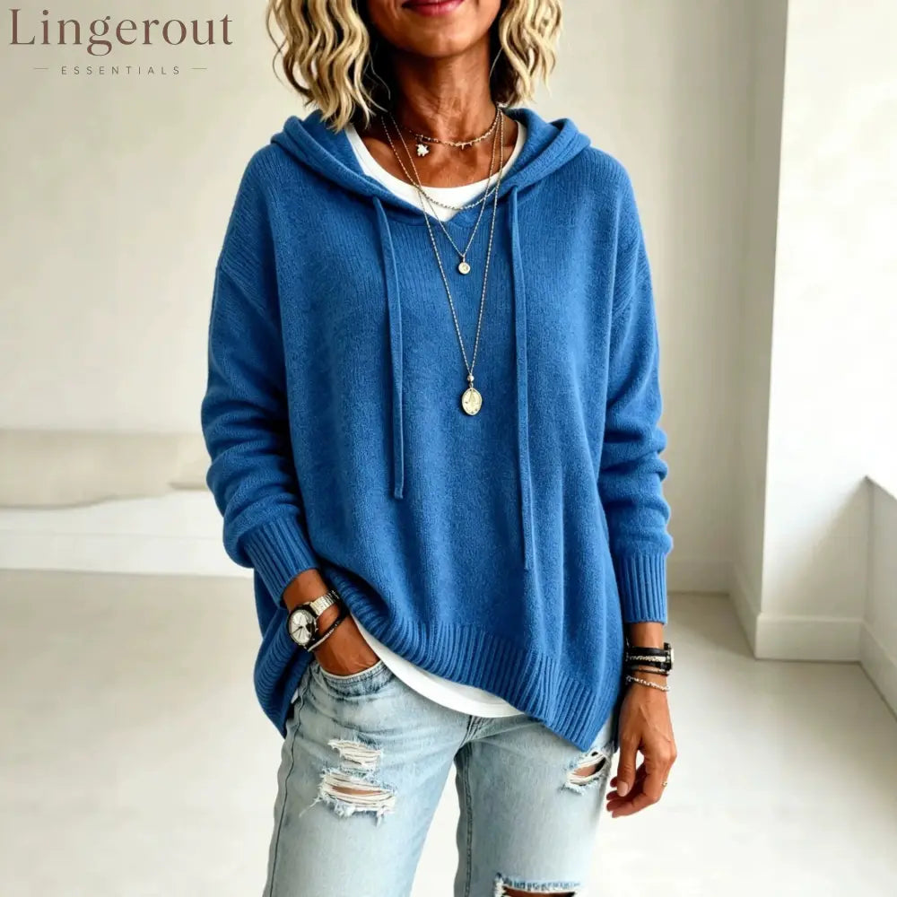 Women’s Pullover Sweater Jumper Vacation Daily Stylish Hooded Knitted 3/4 Length Sleeve Long Tops Knit